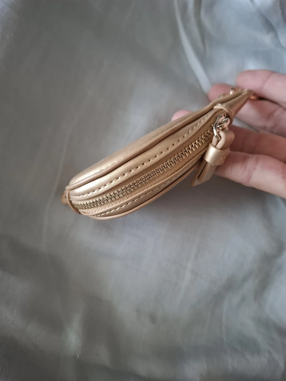 Diane von Furstenberg Metallic Gold Lips Keychain Coin Pouch